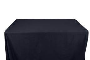 Stretch Broadcloth 6 Feet Banquet Table Covers Navy Blue 1