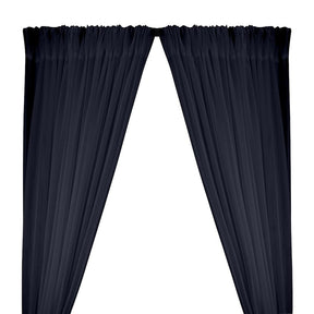 Crushed Sheer Voile Rod Pocket Curtains Navy 1