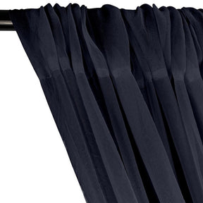 Crushed Sheer Voile Rod Pocket Curtains Navy 2