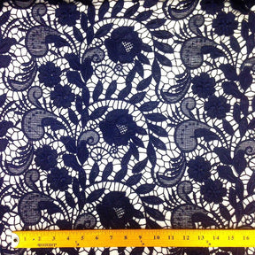 Tulip Guipure French Venice Lace Fabric SV570145 Navy 3