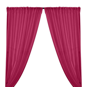 Cotton Voile Rod Pocket Curtains Neon Fuchsia 1