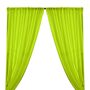 Cotton Voile Rod Pocket Curtains Neon Lime Green 1