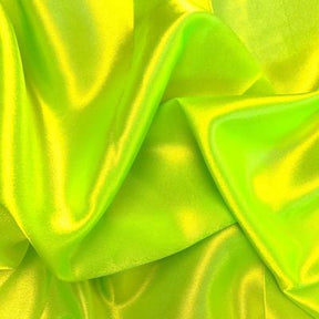 Crepe Back Satin Rod Pocket Curtains Neon Lime Green 3