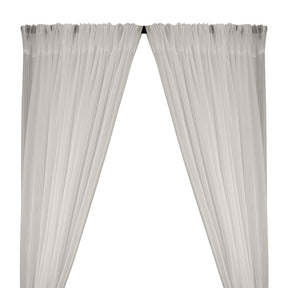 Crushed Sheer Voile Rod Pocket Curtains Off White 1
