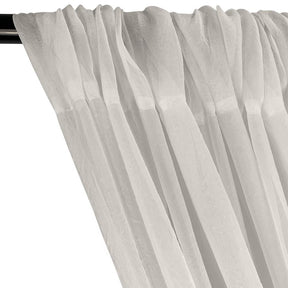 Crushed Sheer Voile Rod Pocket Curtains Off White 2