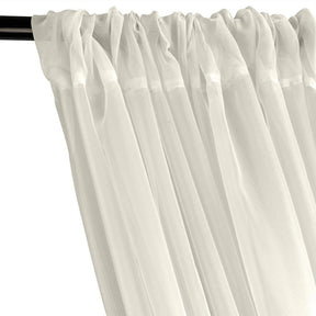 Sheer Voile Fire Retardant Rod Pocket Curtains Off White 2
