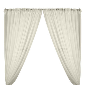 Sheer Voile Fire Retardant Rod Pocket Curtains Off White 1