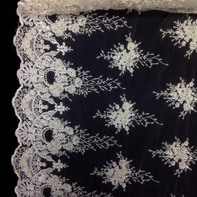 Spirit Bridal Lace Beaded Fabric SV570626 Off White 1