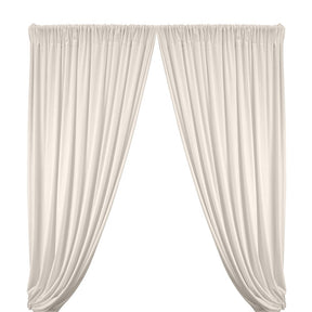 Stretch Velvet Rod Pocket Curtains Off White 1