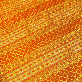 Orange Sunset Eyelet Embroidery Lace Fabric SV576818 2