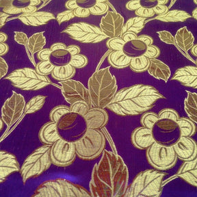 Daisy Metallic Brocade Fabric SV570770 Purple / Gold 2