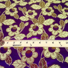 Daisy Metallic Brocade Fabric SV570770 Purple / Gold 3
