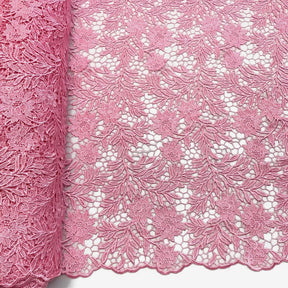 Camellia Guipure French Venice Lace Fabric SV574119 Pink 1