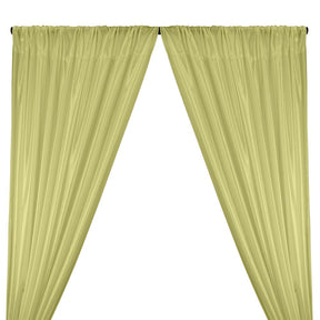 Poly China Silk Lining Rod Pocket Curtains Pistachio 1