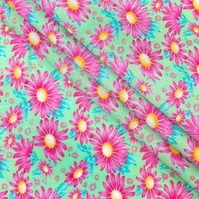 Mint Aster Print Broadcloth Fabric SV577127 2