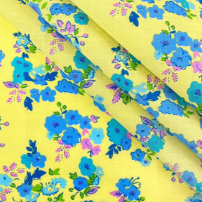 Yellow Heather Garden Print Broadcloth Fabric SV577144 2
