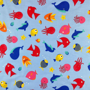 Light Blue Aquarium Print Broadcloth Fabric SV577121 1