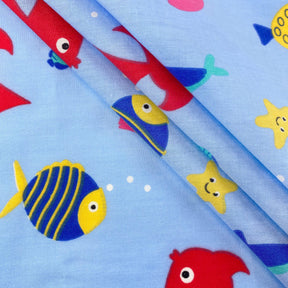 Light Blue Aquarium Print Broadcloth Fabric SV577121 2