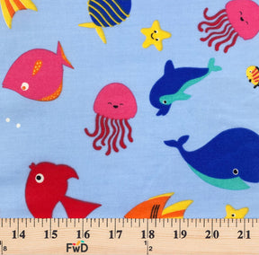 Light Blue Aquarium Print Broadcloth Fabric SV577121 3