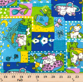 Dreamy Cats Dogs Print Broadcloth Fabric SV577124 3