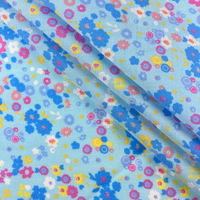 Blue Gladys Blossom Print Broadcloth Fabric SV577145 2