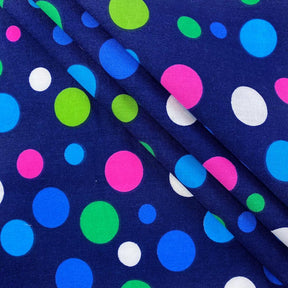 Navy Party Dot Print Broadcloth Fabric SV577110 2