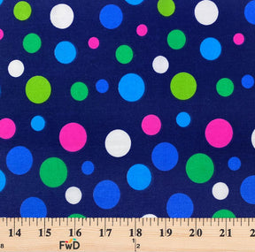 Navy Party Dot Print Broadcloth Fabric SV577110 3