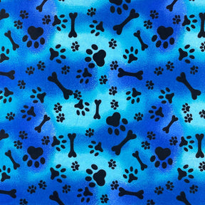 Blue Tie Dye Doggie Print Broadcloth Fabric SV577117 1