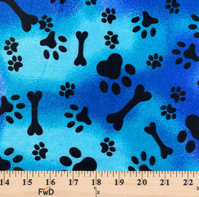 Blue Tie Dye Doggie Print Broadcloth Fabric SV577117 3