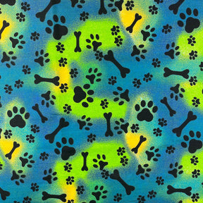 Green Tie Dye Doggie Print Broadcloth Fabric SV577120 1