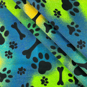 Green Tie Dye Doggie Print Broadcloth Fabric SV577120 2
