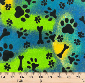 Green Tie Dye Doggie Print Broadcloth Fabric SV577120 3