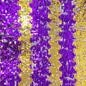 Two Tone Reversible Sequins On Mesh Fabric SV576592 Purple/Gold 1