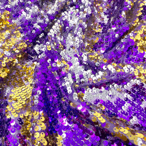 Two Tone Reversible Sequins On Mesh Fabric SV576592 Purple/Gold 2