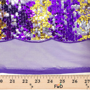 Two Tone Reversible Sequins On Mesh Fabric SV576592 Purple/Gold 3