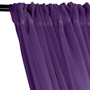 Sheer Voile Rod Pocket Curtains Purple 2