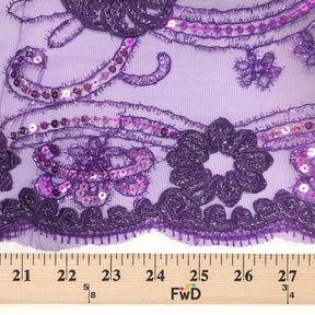Purple Sparkle Sequins On Stretch Mesh SV576037 4