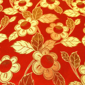 Daisy Metallic Brocade Fabric SV570769 Red / Gold 3