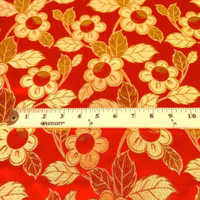 Daisy Metallic Brocade Fabric SV570769 Red / Gold 4