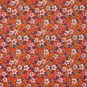 Hibiscus Crepe De Chine Print Fabric SV577790 Red 1