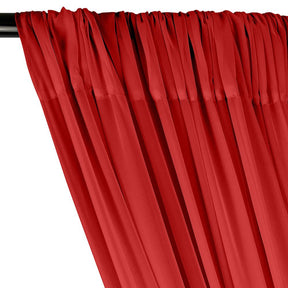 Polyester Chiffon Rod Pocket Curtains Red 2