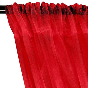 Crystal Organza Rod Pocket Curtains Red 2
