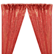 Hologram 8Mm Square Sequins Rod Pocket Curtains Red 1