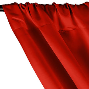 Matte Satin Peau De Soie Rod Pocket Curtains Red 2