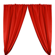 Matte Satin Peau De Soie Rod Pocket Curtains Red 1