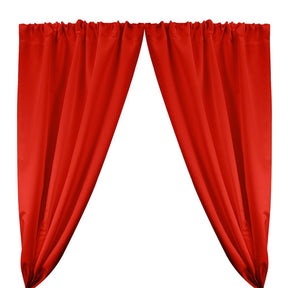 Matte Satin Peau De Soie Rod Pocket Curtains Red 1