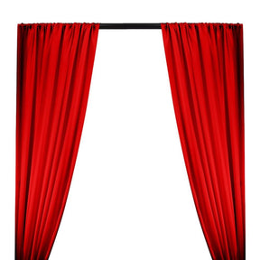 Silk Charmeuse Rod Pocket Curtains Red 1