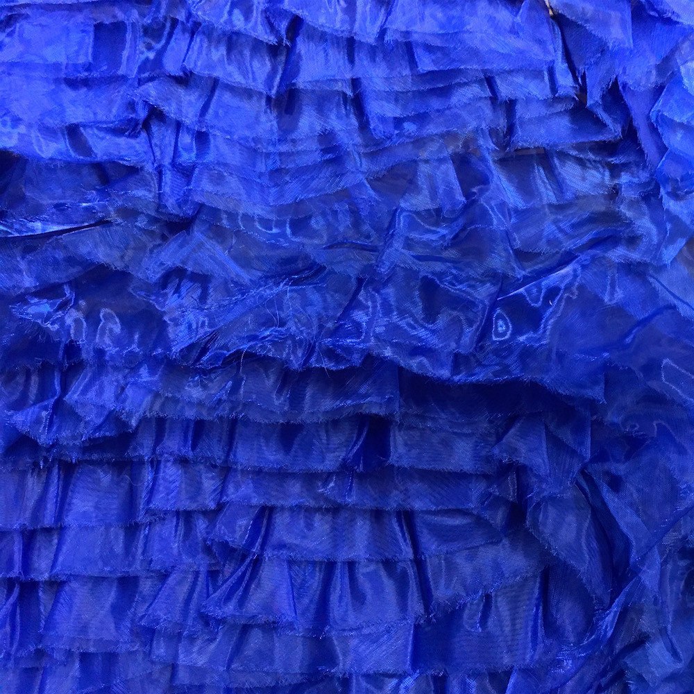 Royal Blue Ruffle Organza Fabric SV570342 2
