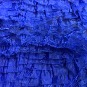 Royal Blue Ruffle Organza Fabric SV570342 2