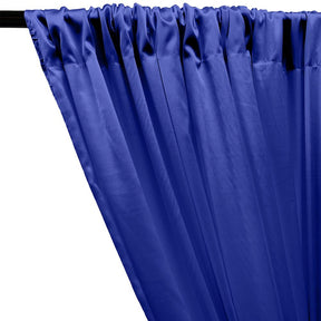 Stretch Charmeuse Satin Rod Pocket Curtains Royal Blue 2